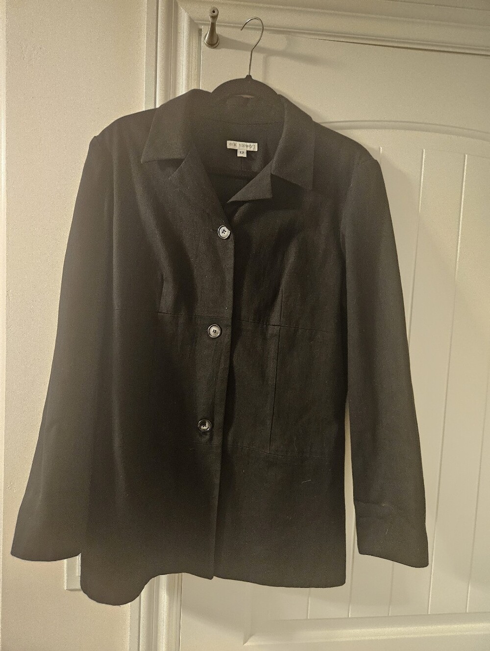 Erik Stewart Black Women's Button-Front Jacket Size 12